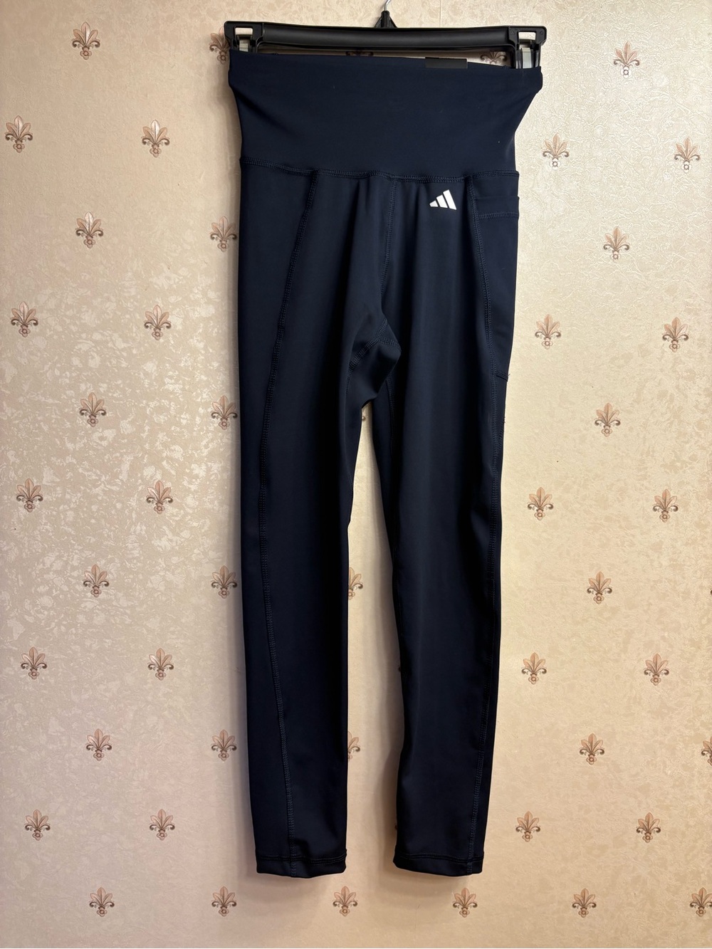 adidas Black High-Waist Track Joggers with Side Pockets
